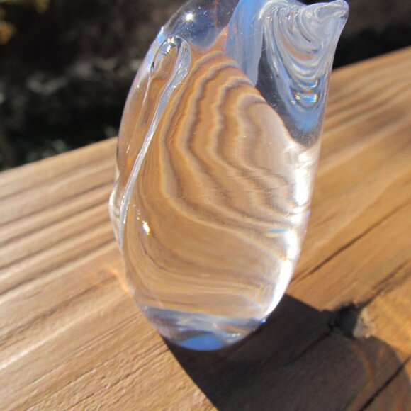 Vintage Hadeland of Norway Crystal Glass Penguin Bird Art Figurine Paperweight - Picture 4 of 8